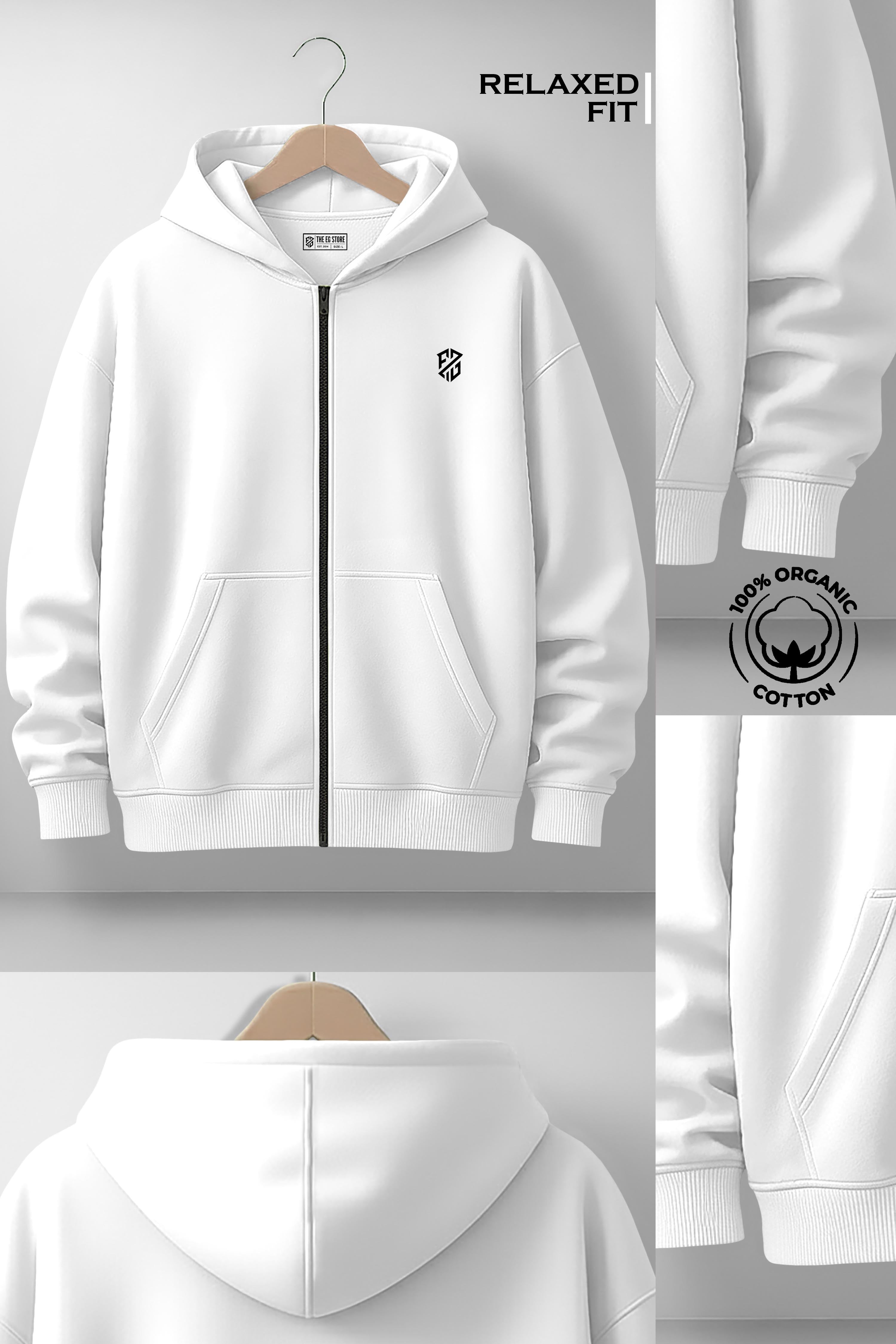 White Relaxed Fit Sweatshirt: Clean Minimalist Look