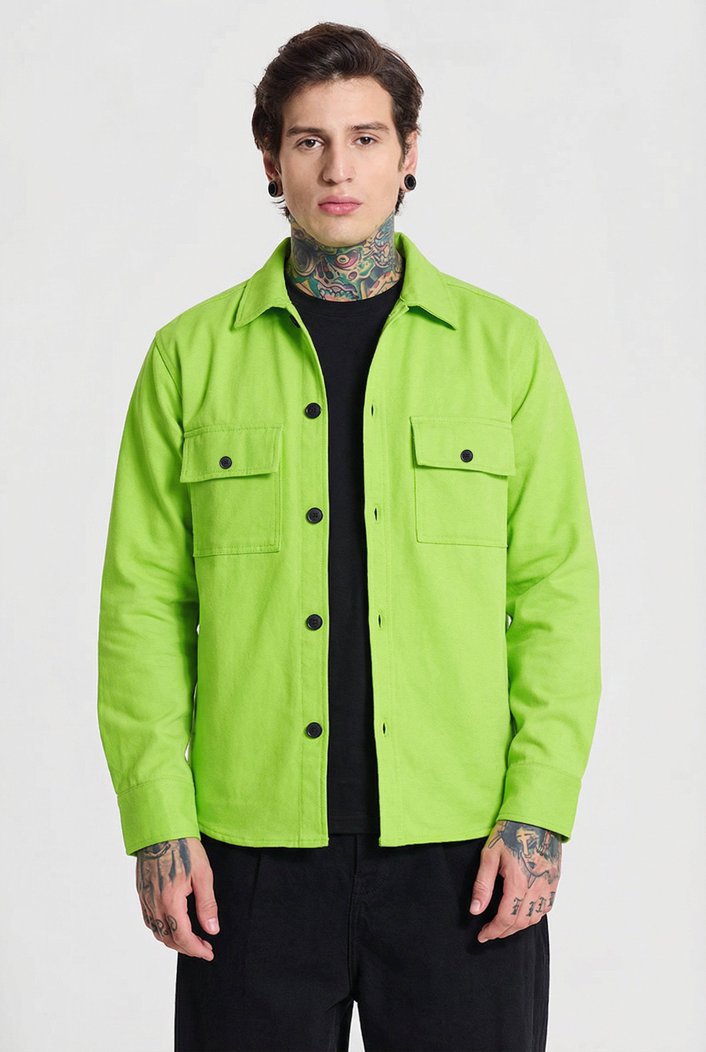 Neon Green Utility Shirt – Bold Streetwear Style