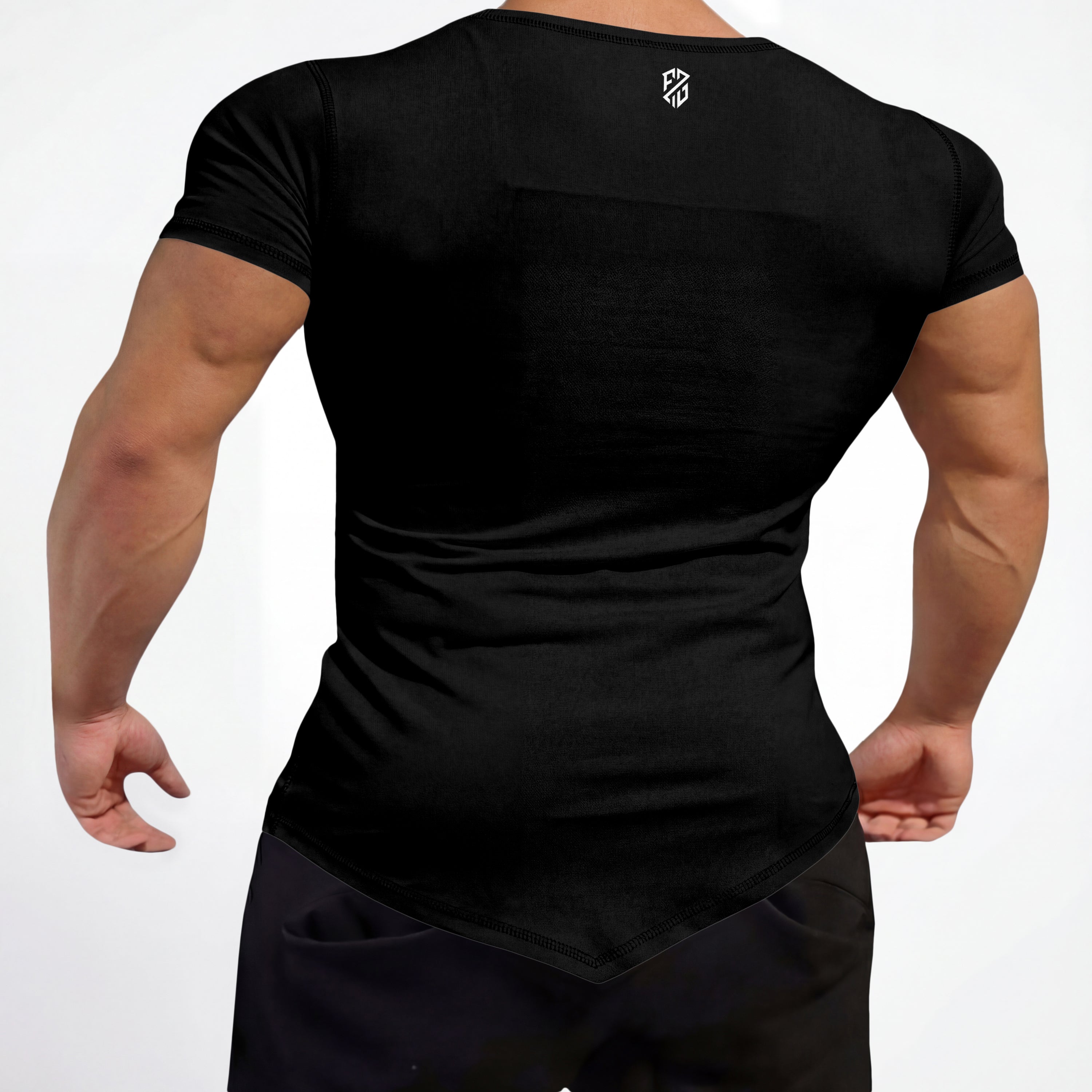 Men wearing best black tshirt gym during weight training