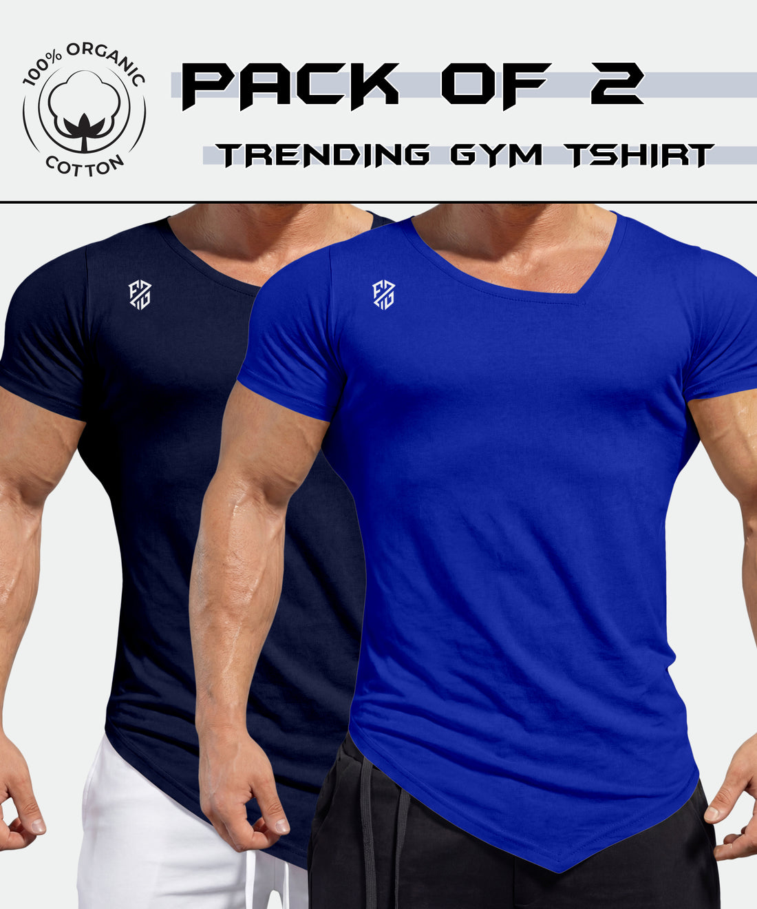 Men wearing premium active gym tshirts pack of 3
