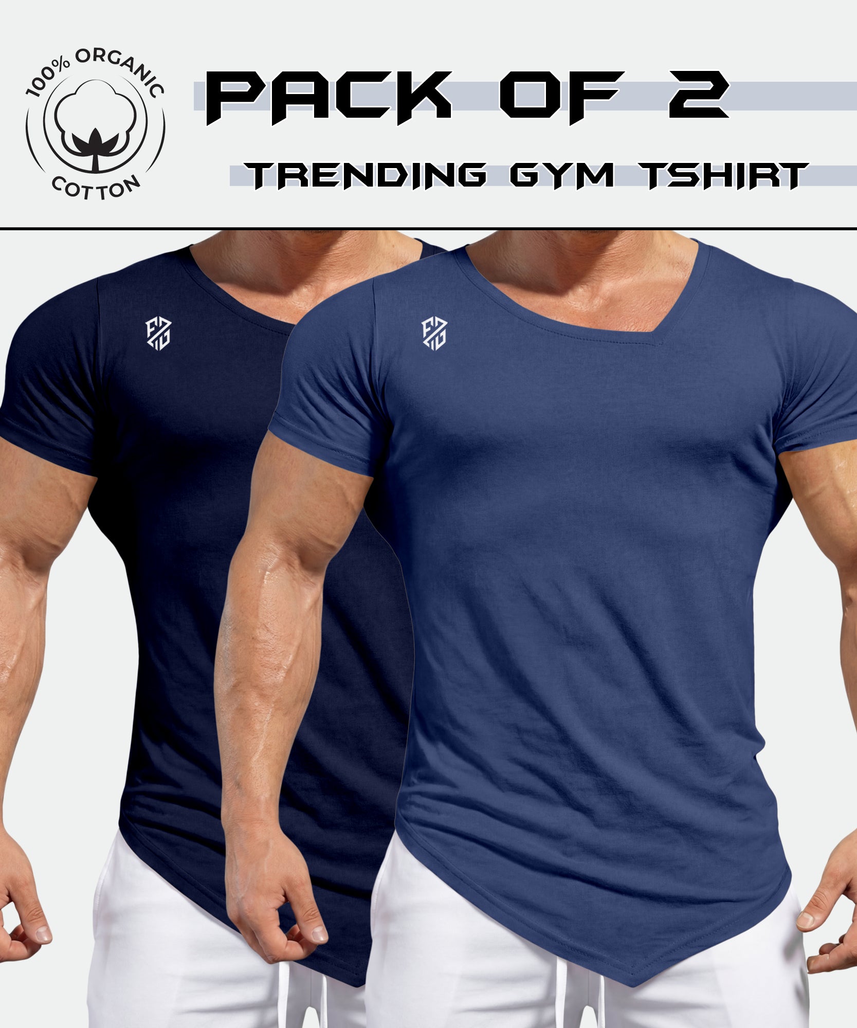 Sporty gym tshirts pack of 2 for men workouts