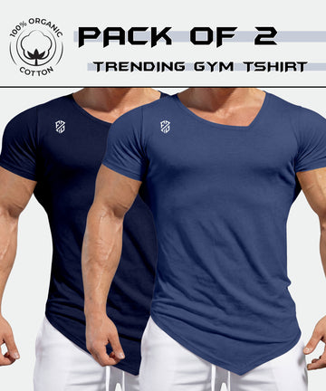 Sporty gym tshirts pack of 2 for men workouts