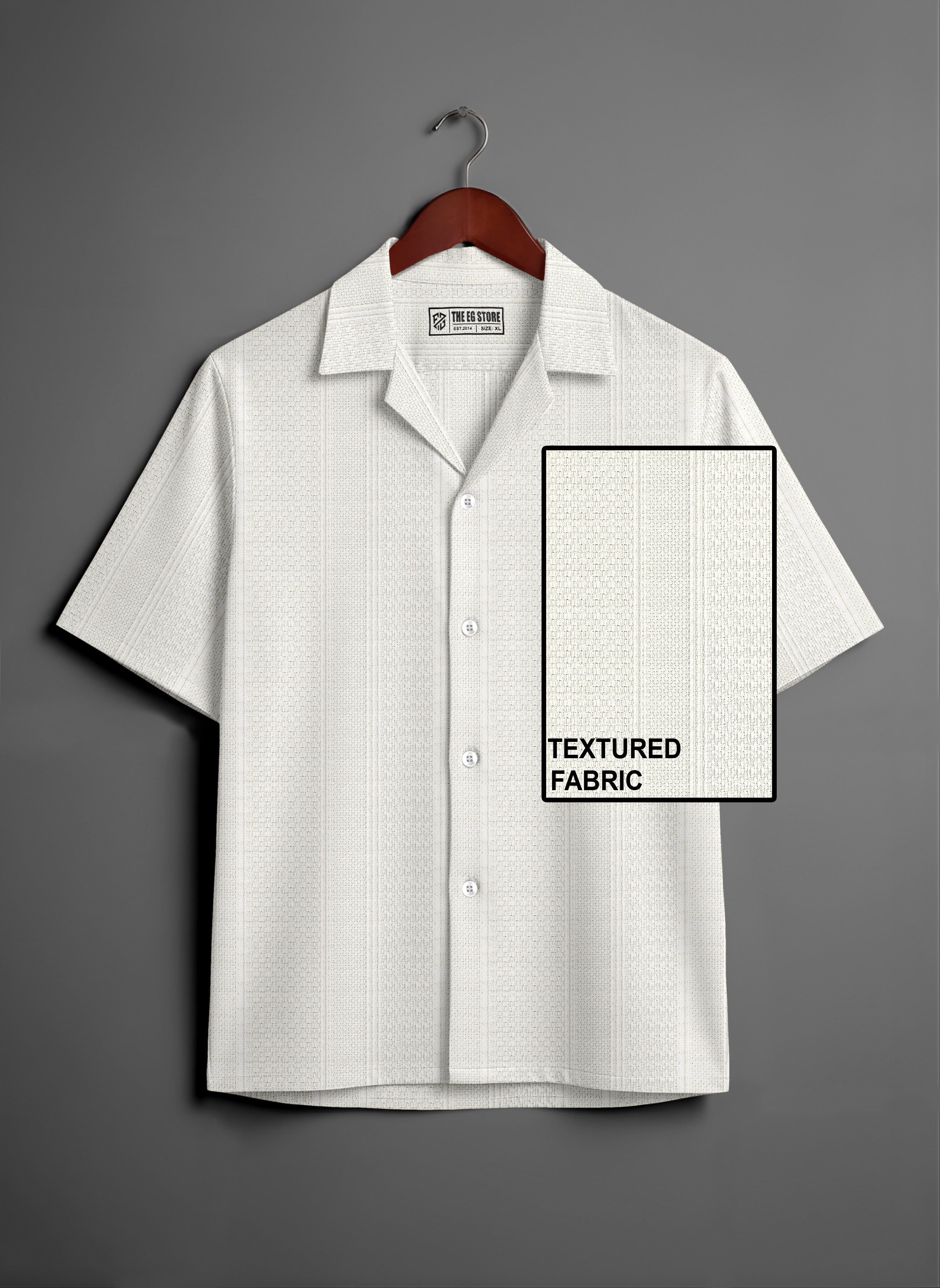 Premium Cream Short Sleeve Shirt: Casual Resort Fit