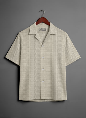Premium Khaki Short Sleeve Shirt: Casual Resort Fit