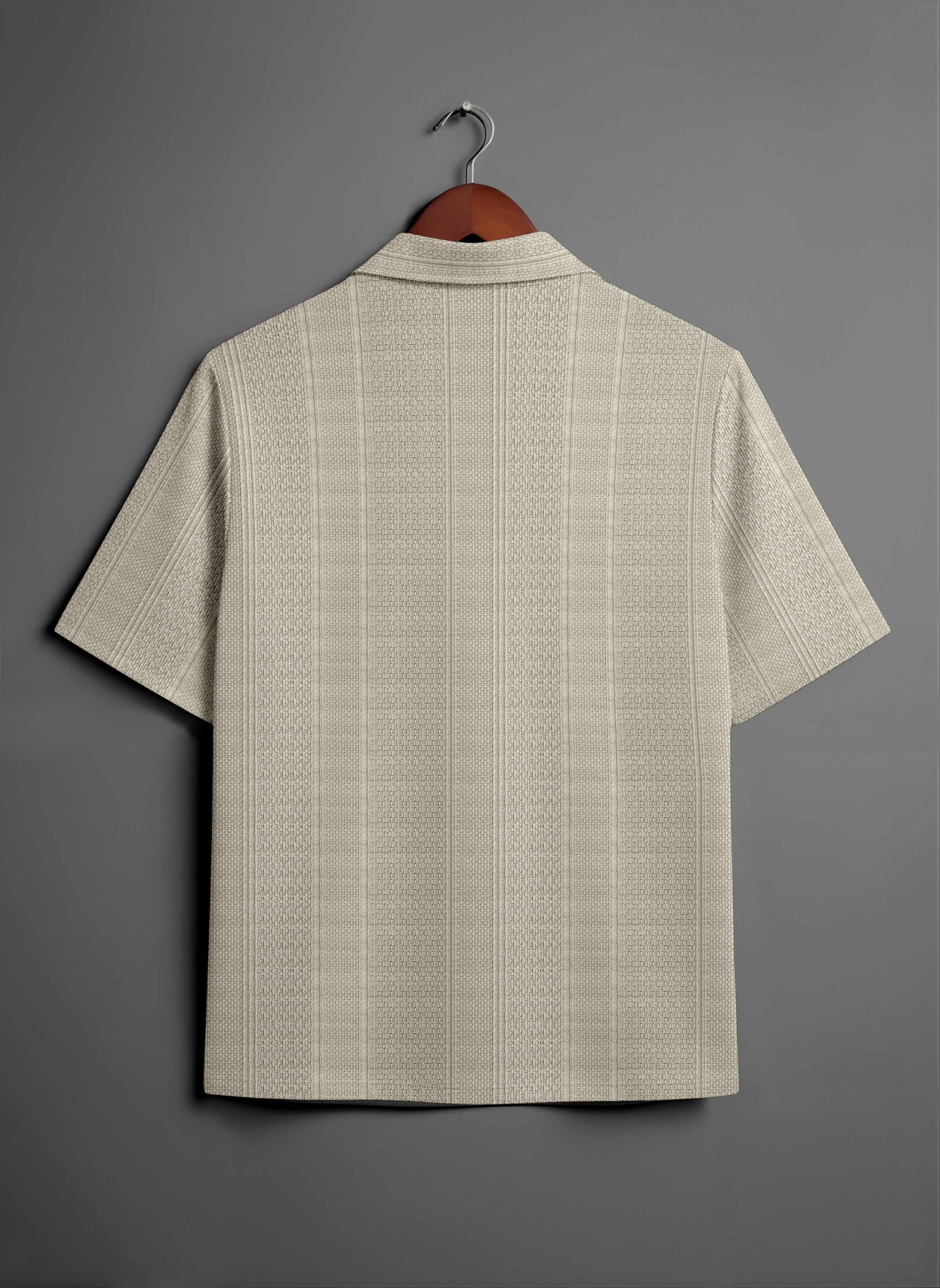 Premium Khaki Short Sleeve Shirt: Casual Resort Fit