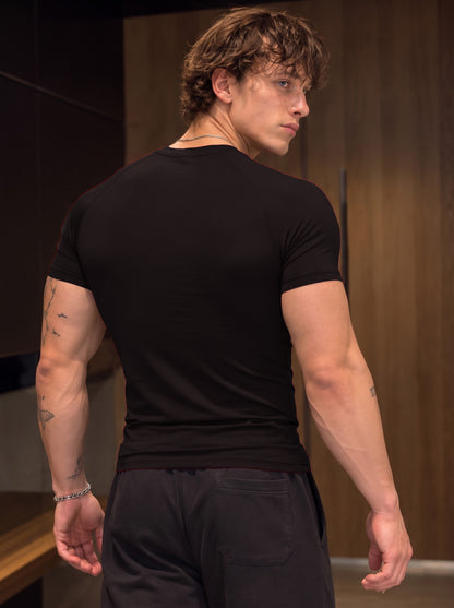 Compression Half Sleeves T shirt - Black