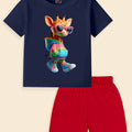 Junior Active Set: Premium Cotton Graphic Tee & Shorts Duo