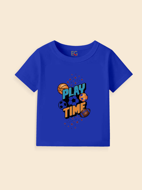 Kids' Color-Block Cotton Half-Sleeve T-Shirt