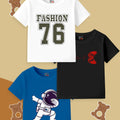 Kids' Essential Round Neck T-Shirts (Pack of 3) – Soft Cotton Playwear Tees