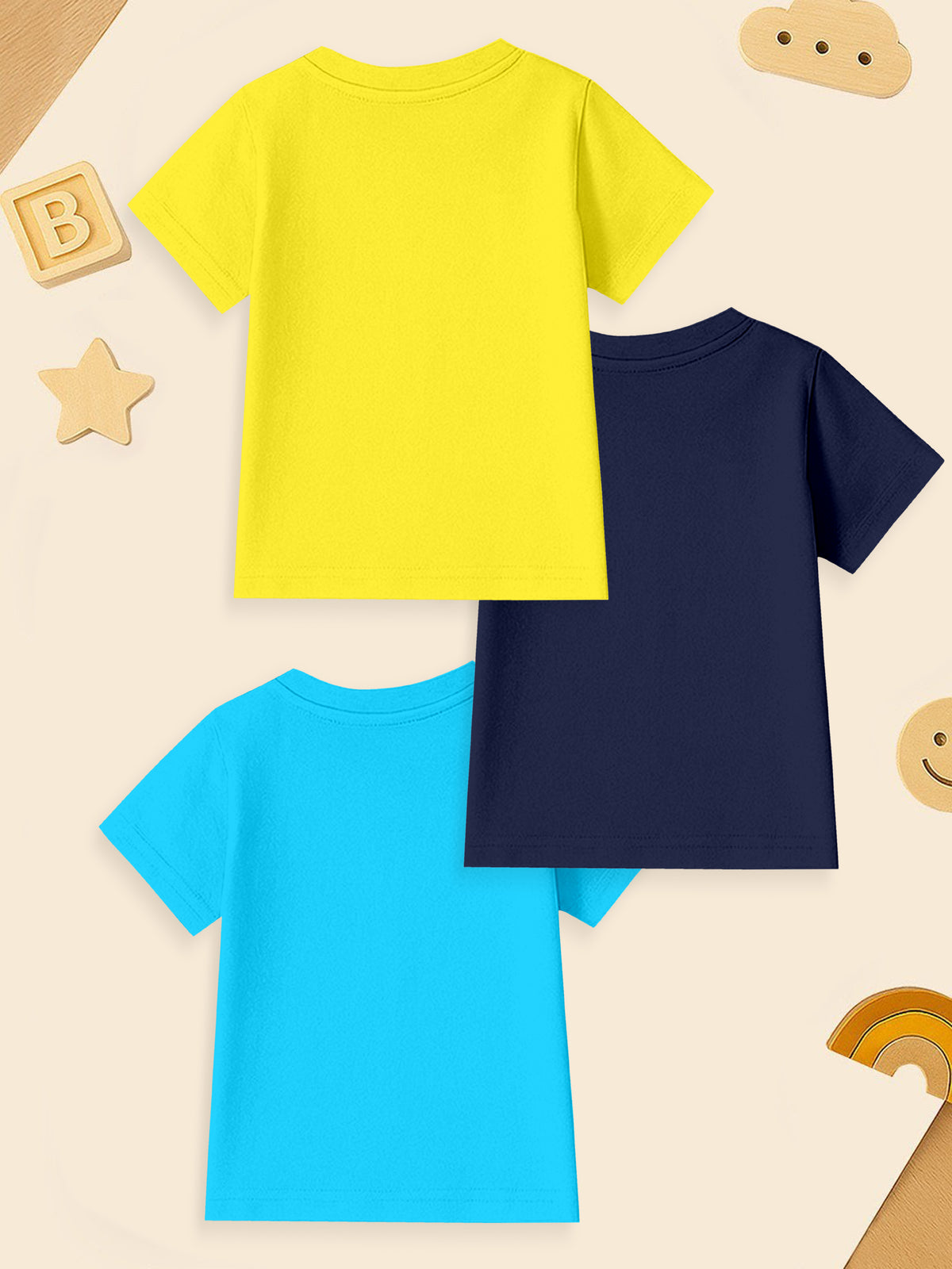 Pack of 3 Kids’ Basic Round Neck Tees | Everyday Comfort Bundle - Hover Image