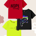 Ultra-Soft Kids' Round Neck Tees (Set of 3) - Breathable & Skin-Friendly