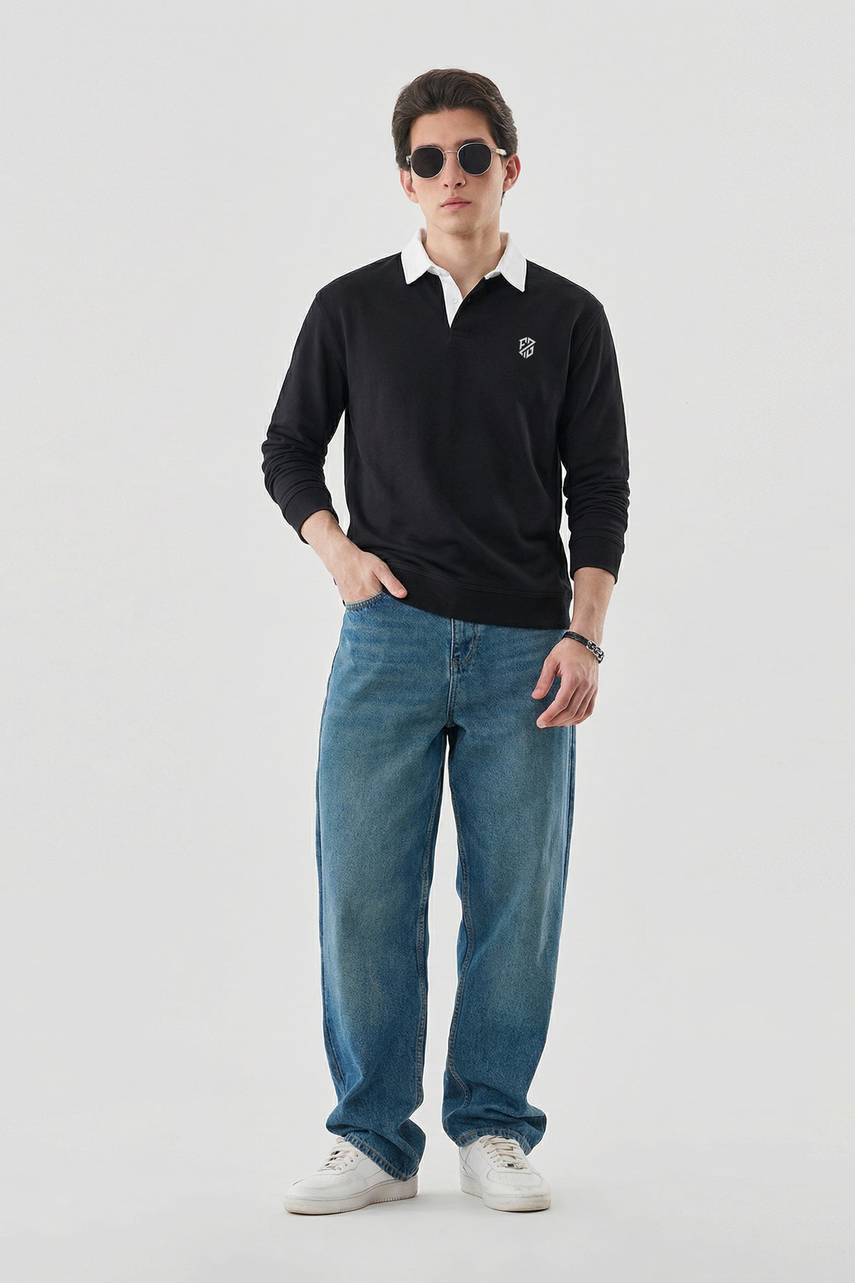 Blue Full Sleeve Sweatshirt for Men – Everyday Smart Wear - Hover Image
