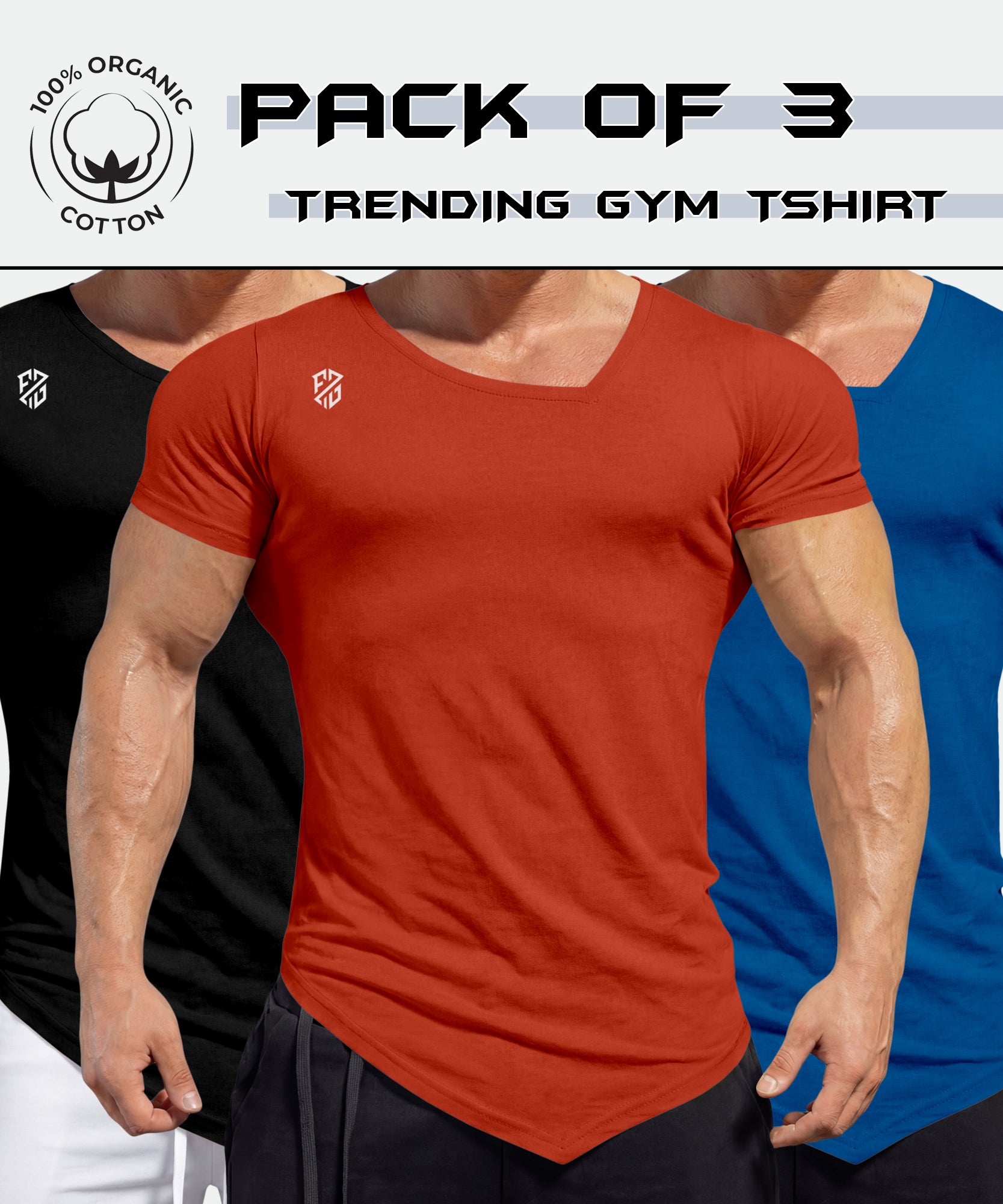 Classic Fit Gym TShirts Pack of 3 – Breathable & Everyday Comfort