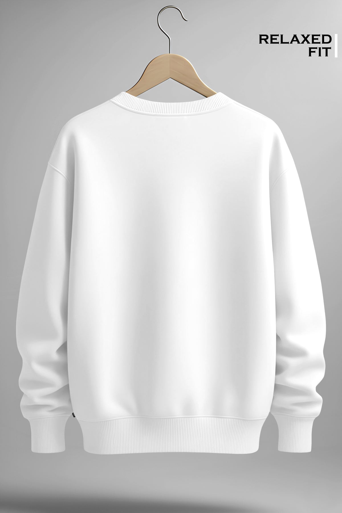 Men’s Arctic White Premium Crewneck Sweatshirt – Soft-Touch Full Sleeve - Hover Image