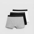 Men's Essential Monochrome Boxer Briefs – 3-Pack Variety Set (Heather Grey, Onyx Black, Optic White)