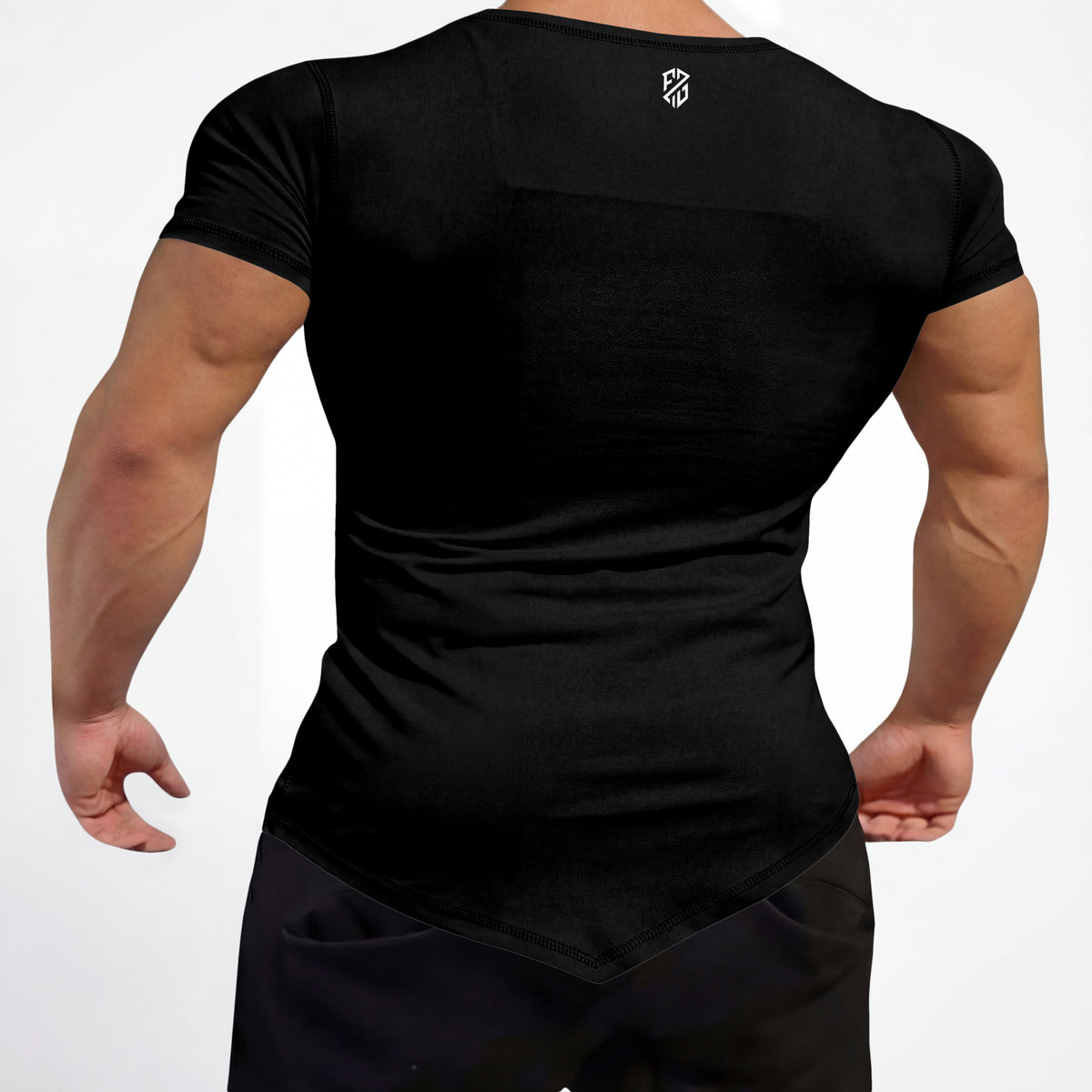 Men's Jet Rapid-Dry Performance Black TShirt Gym | Slim Fit Training & Sports Tee - Hover Image