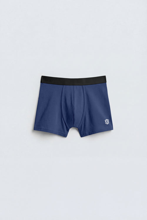 Men's Premium Comfort Stretch Boxer Briefs – Navy Blue with Soft Elastic Waistband