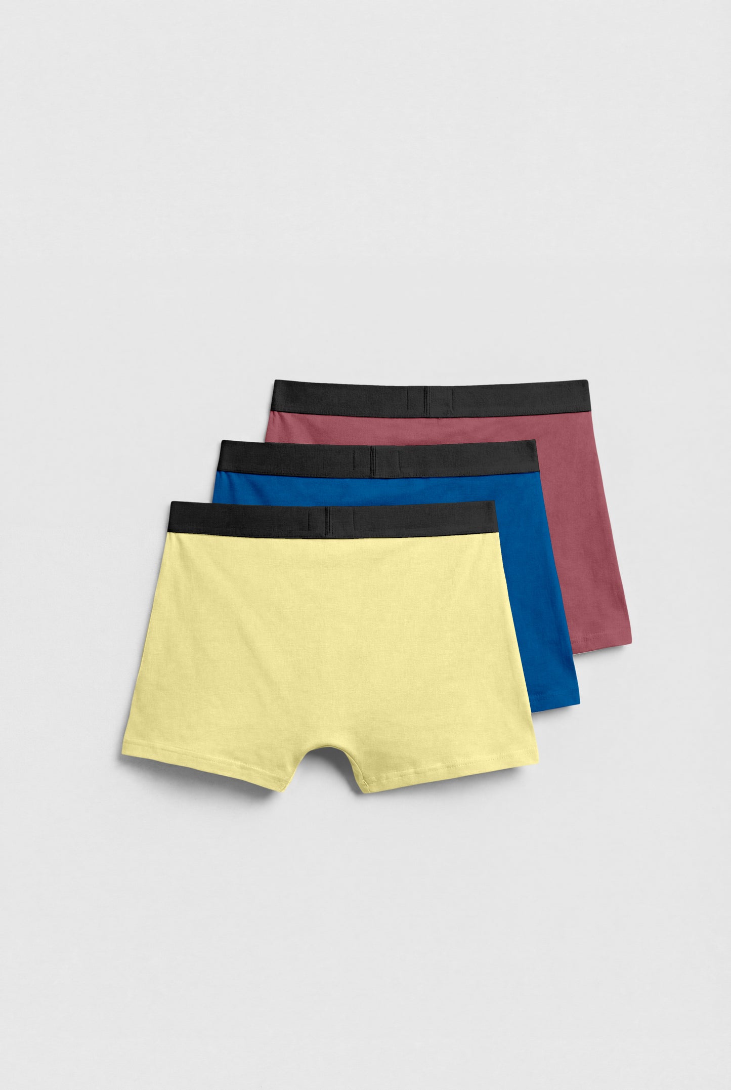 Men's Premium Cotton Stretch Boxer Briefs – 3-Pack Earth & Sky Collection (Soft Yellow, Deep Teal, Dusty Rose)