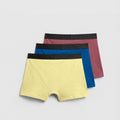 Men's Premium Cotton Stretch Boxer Briefs – 3-Pack Earth & Sky Collection (Soft Yellow, Deep Teal, Dusty Rose)