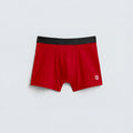 Men's Premium Cotton Stretch Boxer Briefs – Bold Crimson Red with Performance Elastic Waistband