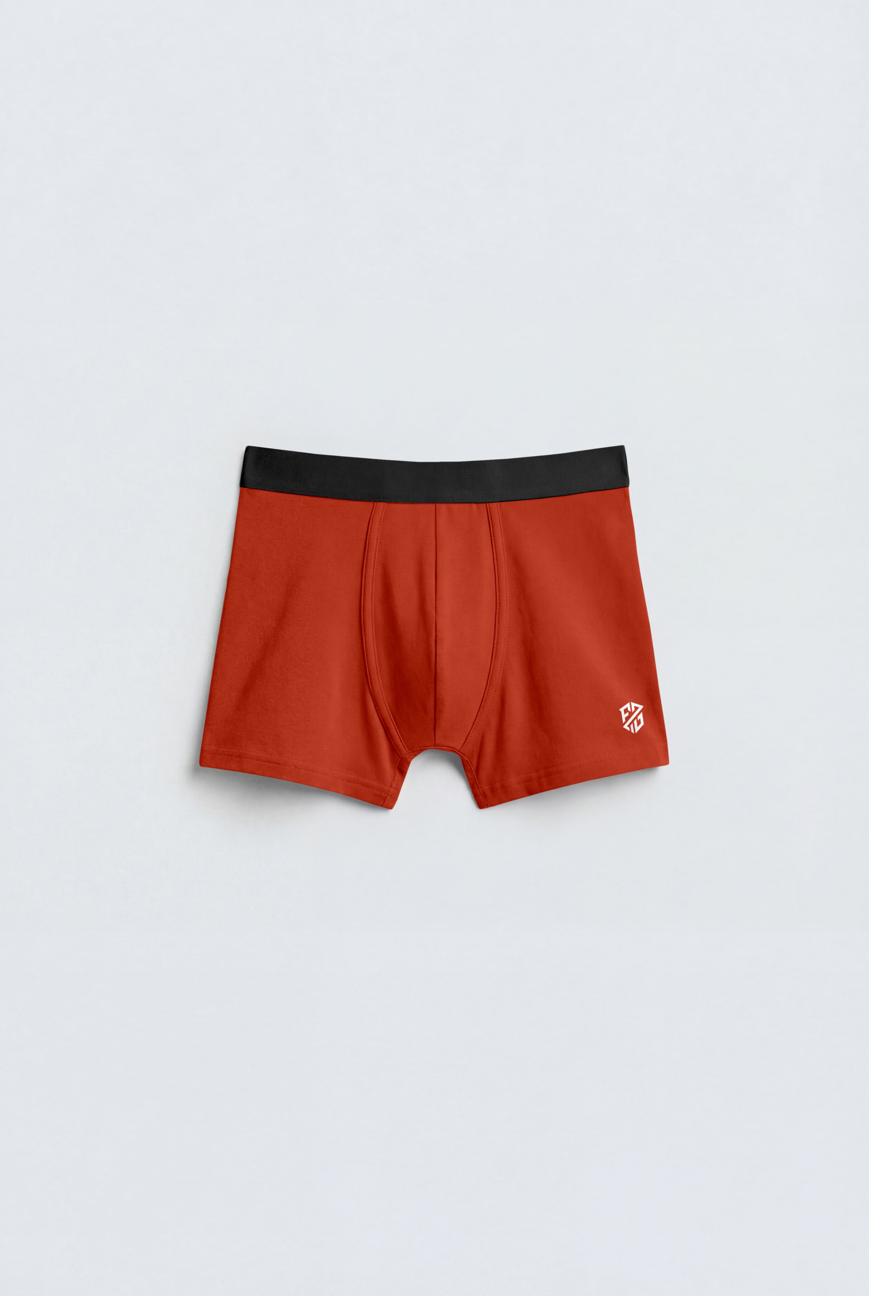 Men's Premium Cotton Stretch Boxer Briefs – Burnt Orange / Rust with S ...