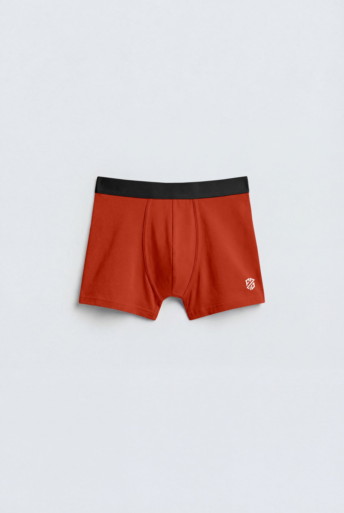 Men's Premium Cotton Stretch Boxer Briefs – Burnt Orange / Rust with Signature Performance Waistband