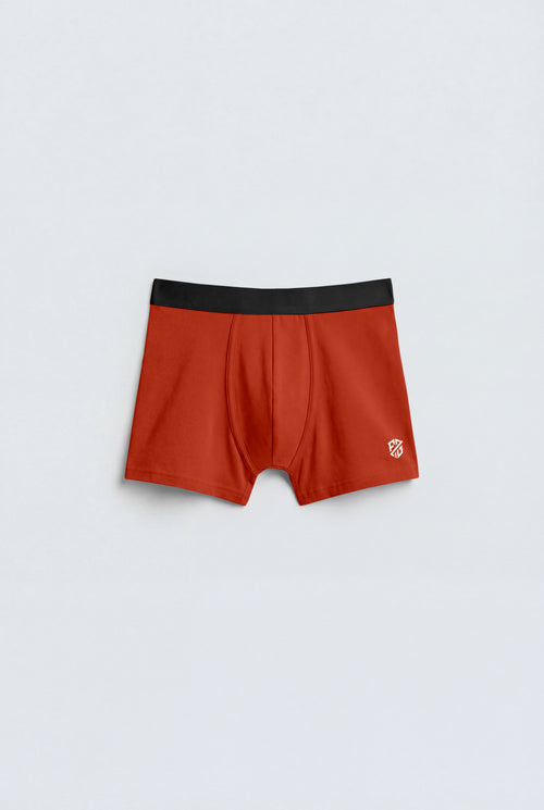 Men's Premium Cotton Stretch Boxer Briefs – Burnt Orange / Rust with Signature Performance Waistband