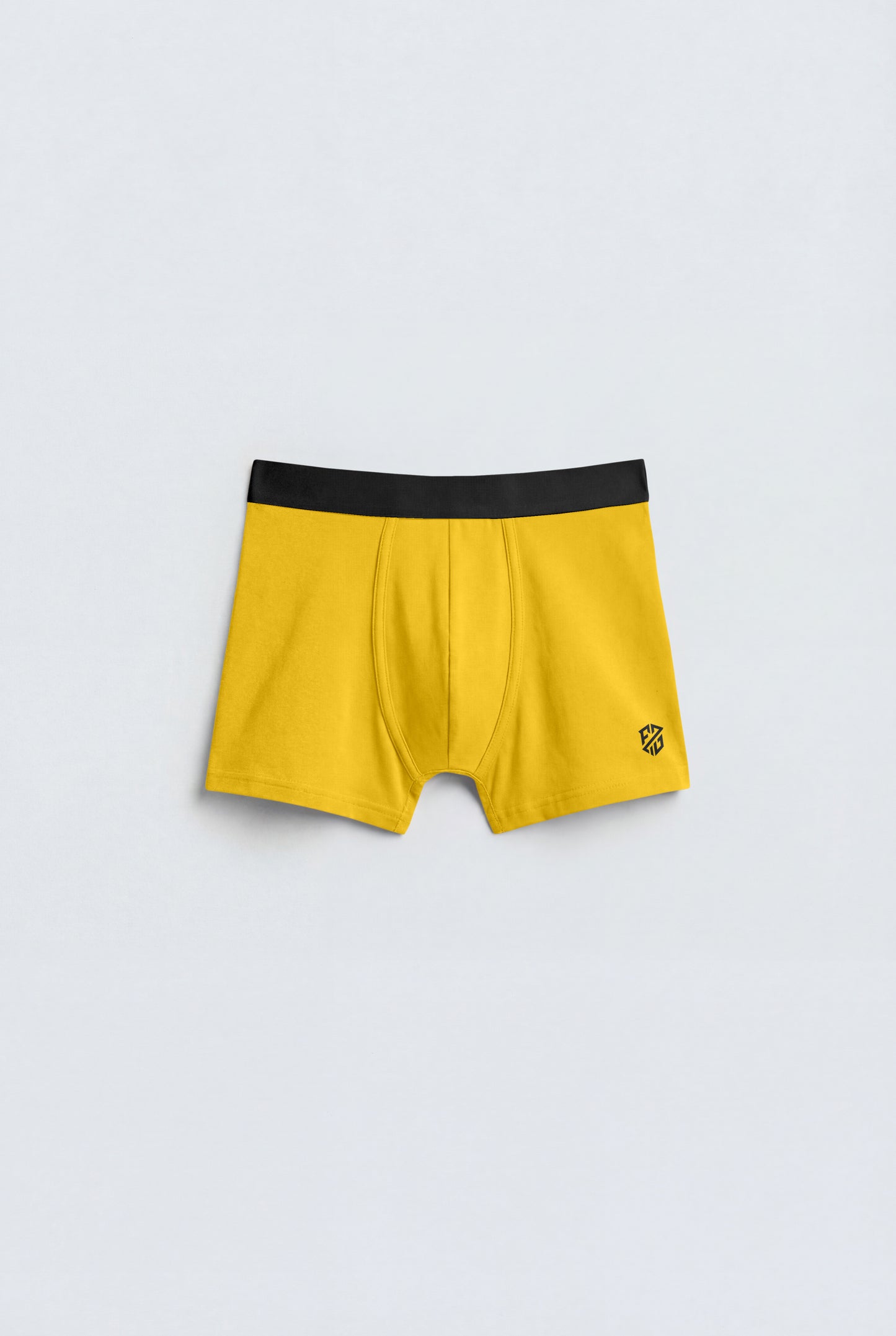 Men's Premium Cotton Stretch Boxer Briefs – Mustard Yellow & Black