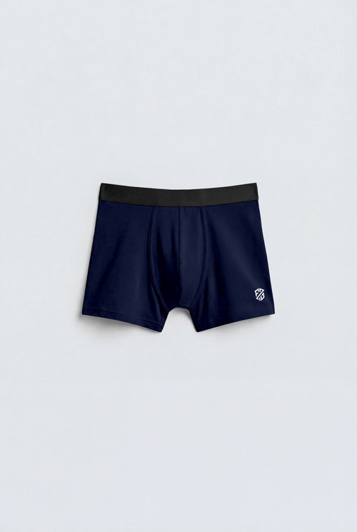 Men's Premium Cotton Stretch Trunk – Midnight Navy with Black Waistband