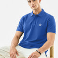 Men's Royal Blue Slim Fit Cotton Pique Polo Shirt