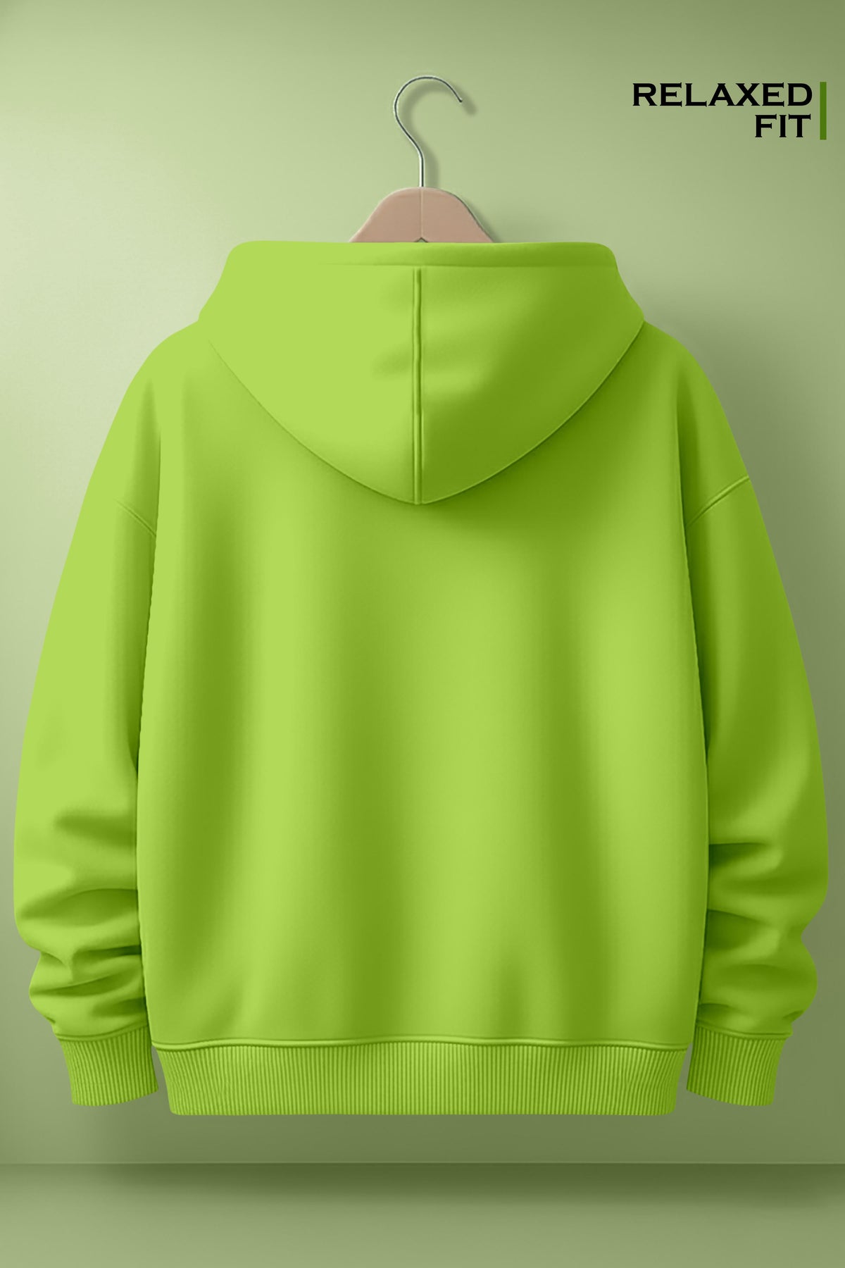 Neon Green Relaxed Sweatshirt: Trendy Pop of Color - Hover Image