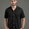 Premium Black Short Sleeve Cuban Collar Shirt: Casual Resort Fit