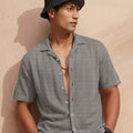 Premium Grey Short Sleeve Shirt: Casual Resort Fit