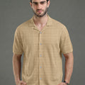 Premium Khaki Short Sleeve Shirt: Casual Resort Fit