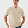 Premium Men’s Solid Beige Half Sleeve Polo T shirts Neck T-Shirt