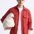 Premium Rust Orange Shacket Overshirt: Relaxed Utility Fit
