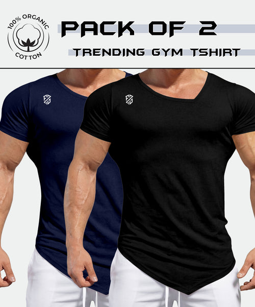 Stylish Gym TShirts Combo Pack of 2 – Soft & Comfortable