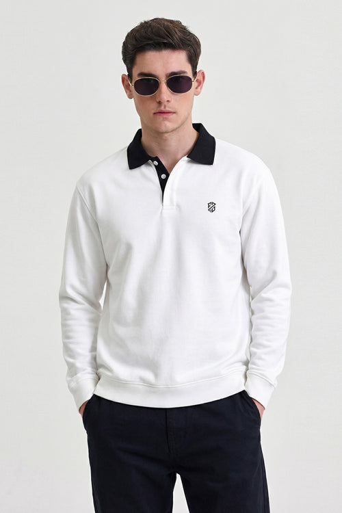 Stylish Men’s Full Sleeve Collar Sweatshirt Daily Wear