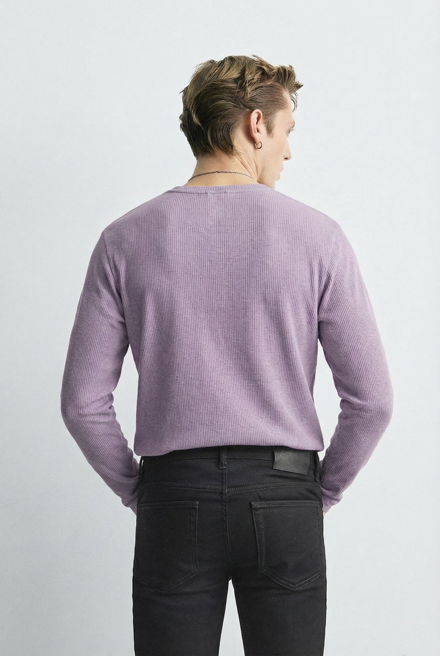 The Pastel Essential – Men’s Soft Lavender Henley