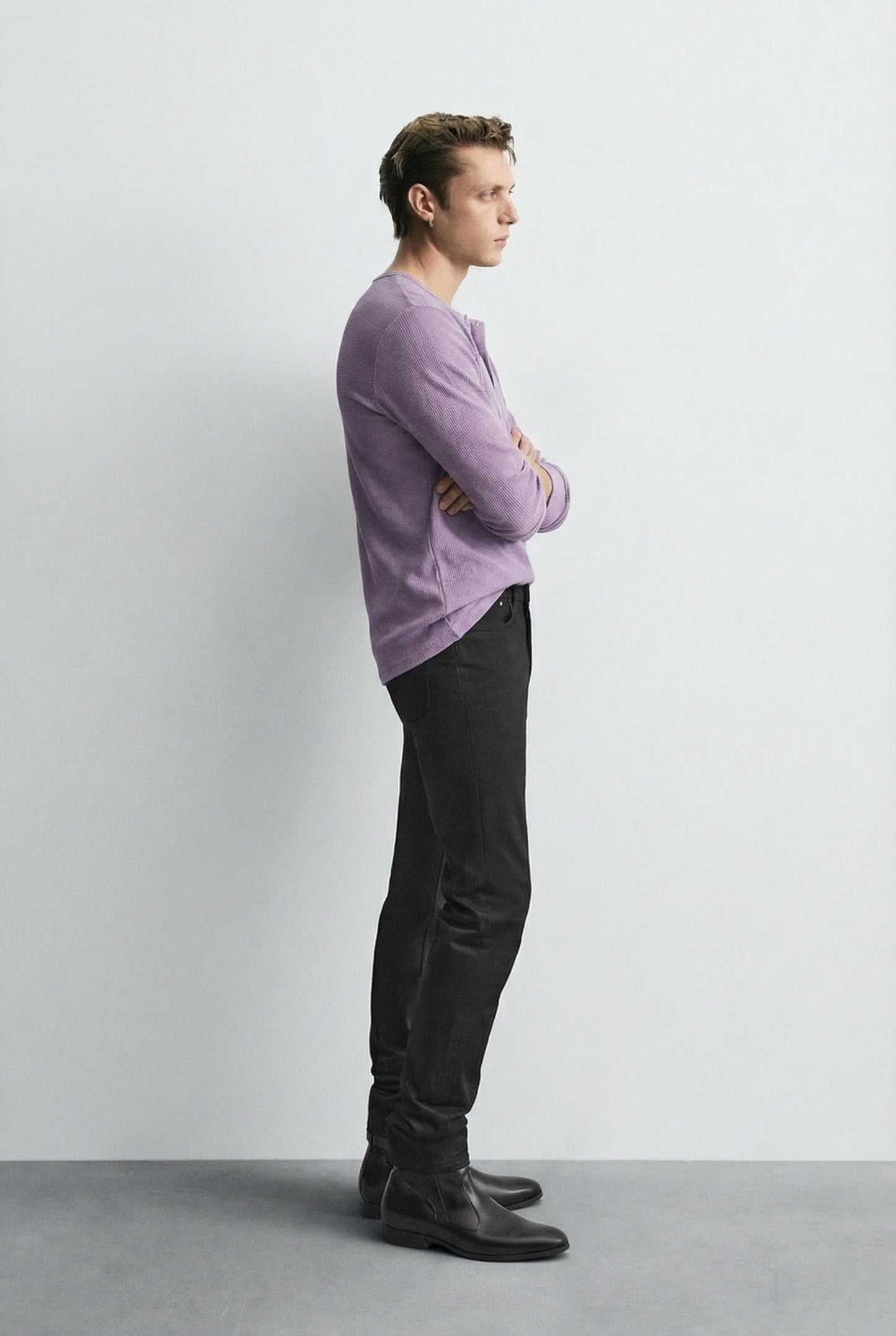 The Pastel Essential – Men’s Soft Lavender Henley