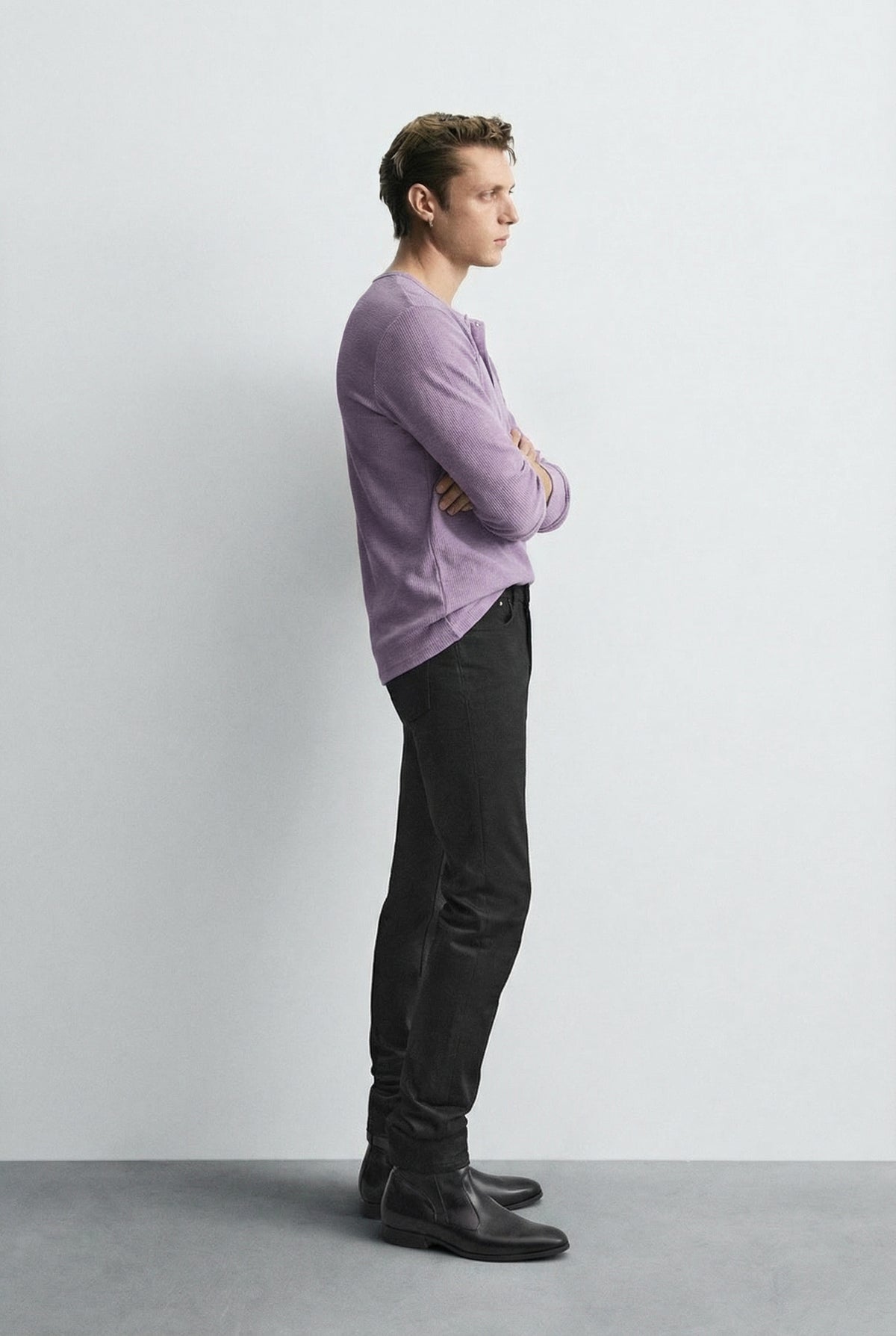 The Pastel Essential – Men’s Soft Lavender Henley