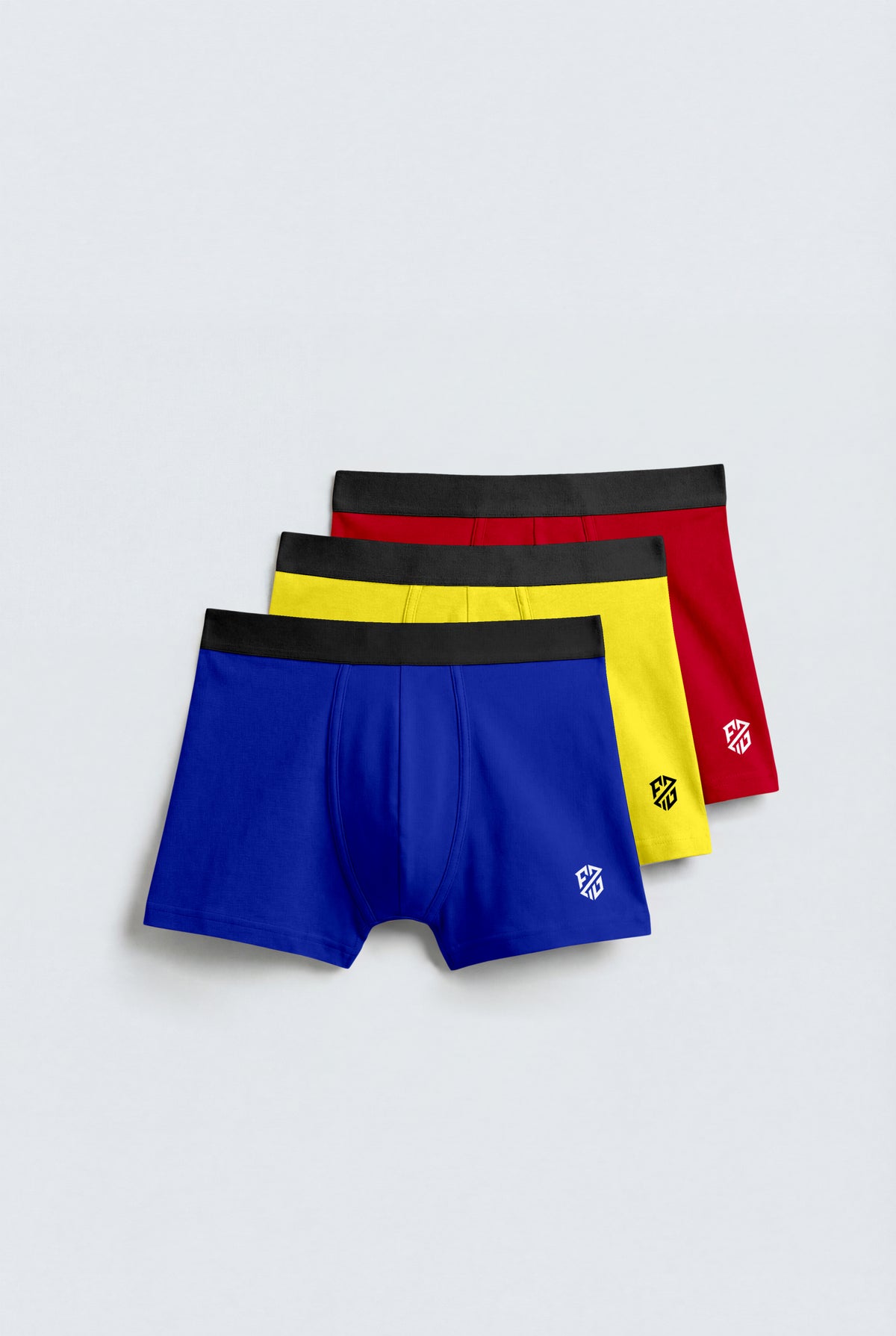 Upgrade your daily essentials with our vibrant 3-pack of high-performance boxer briefs.