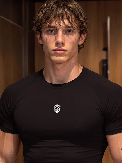 Compression Half Sleeves T shirt - Black